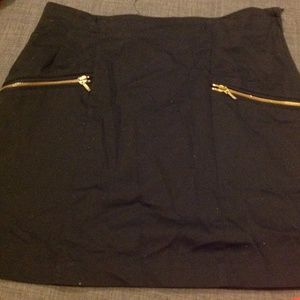 Black H&M High Waisted Skirt with Gold Zippers Black H&M High Waisted Skirt with Gold Zippers