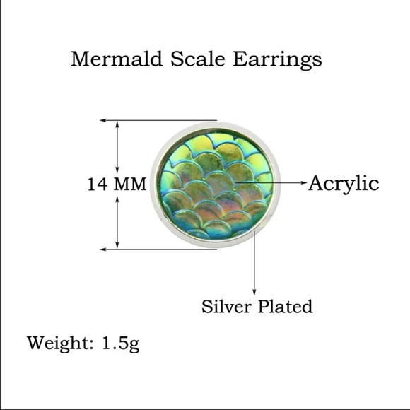 ❗️one left❗️Mermaid Scale Earrings - Picture 2 of 4