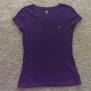 Black Tommy Hilfiger V-neck Tee