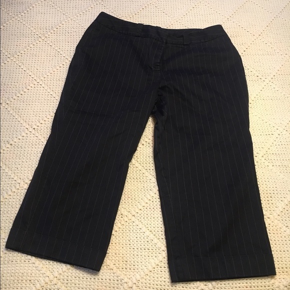 Black Pinstripe Capris - Picture 1 of 3