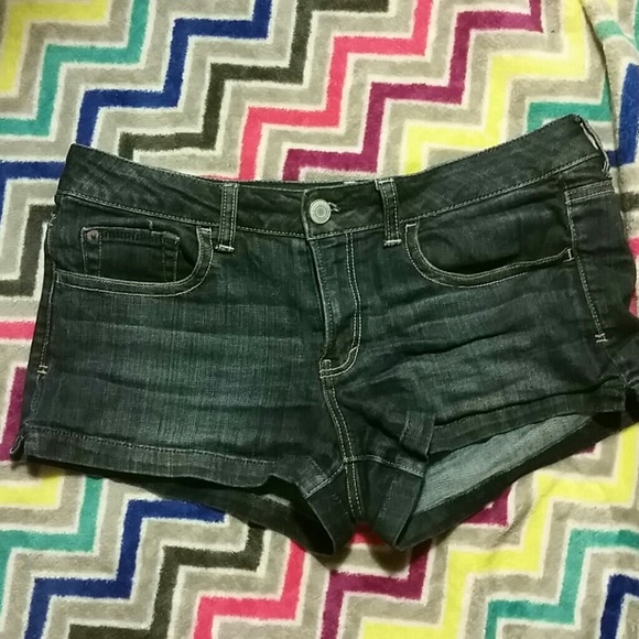 Dark blue denim shorts