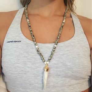 Beaded elephant tusk necklace