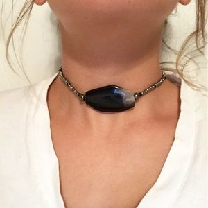 Stone beaded choker