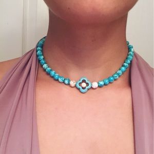 Blue stone choker