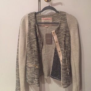 Beige/Grey Knitted Cardigan