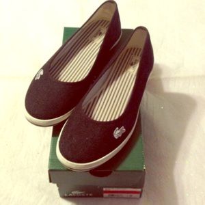 Lacoste black canvas shoe Size 9