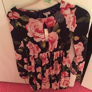 Navy and pink Floral dress