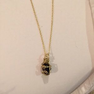 Wire wrapped obsidian