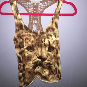 Animal print tank with super cute back