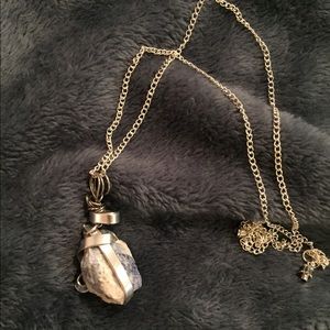 Wire wrapped stone necklace