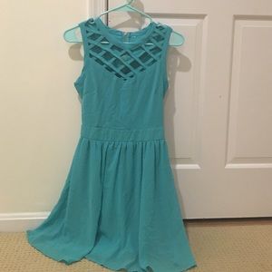 Teal Cris-Cross Dress!!