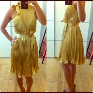 Gold plisse dress