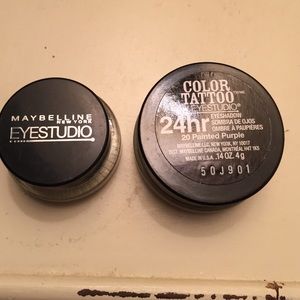 Maybelline NY brown eyeliner & purple eyeshadow