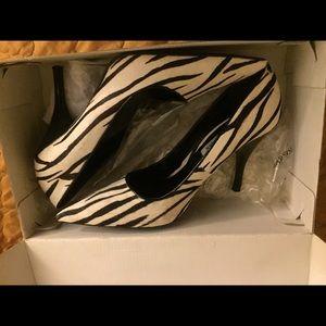 Steve Madden Zebra print Fur pumps