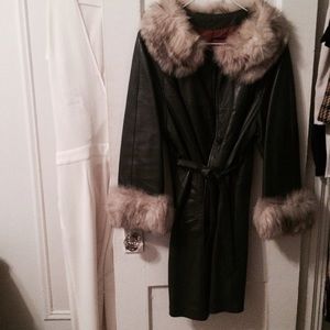 Super it leather jacket with REAL mink trimmings