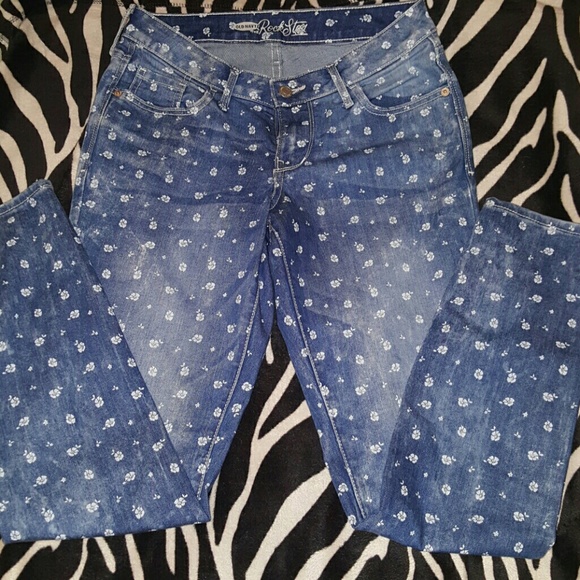 Rose pattern jeans