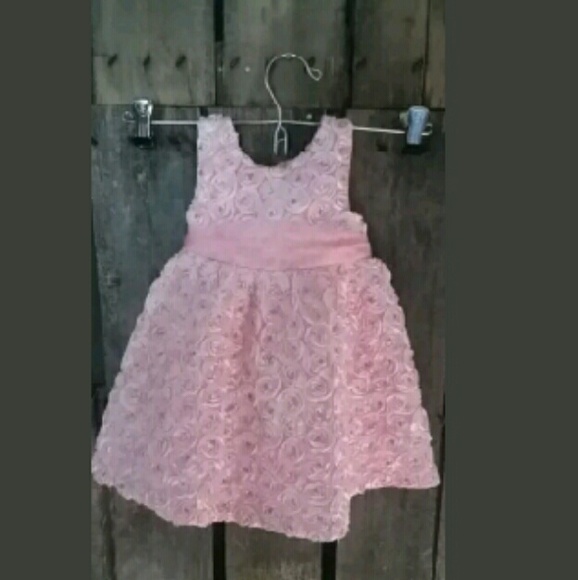 12 Months Pink Floral Soutache Sequin Party Dress