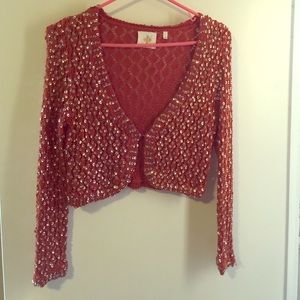 Anthropologie HWR knit sequin sweater