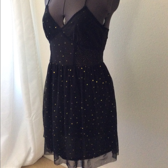 Silence + Noise black and gold dress