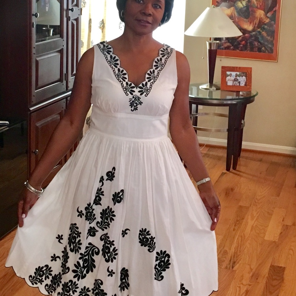 INC -  Black & white Sun dress.