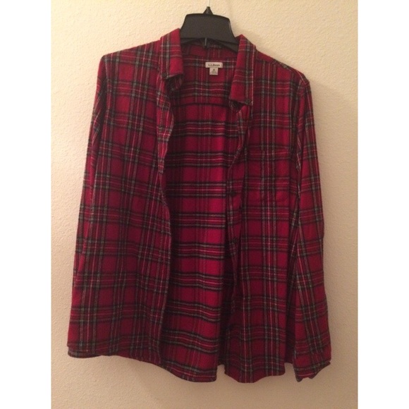 L.L. Bean Tops - L.L. Bean red plaid flannel