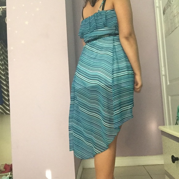 High low dress with a black belt - Picture 3 of 4