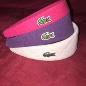 3 Lacoste headbands! Purple, pink, and white