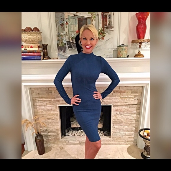 Deap Teal ribbed dress! - Picture 2 of 3