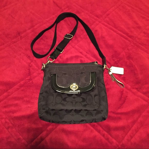 Authentic COACH Black Signature Crossbody Bag