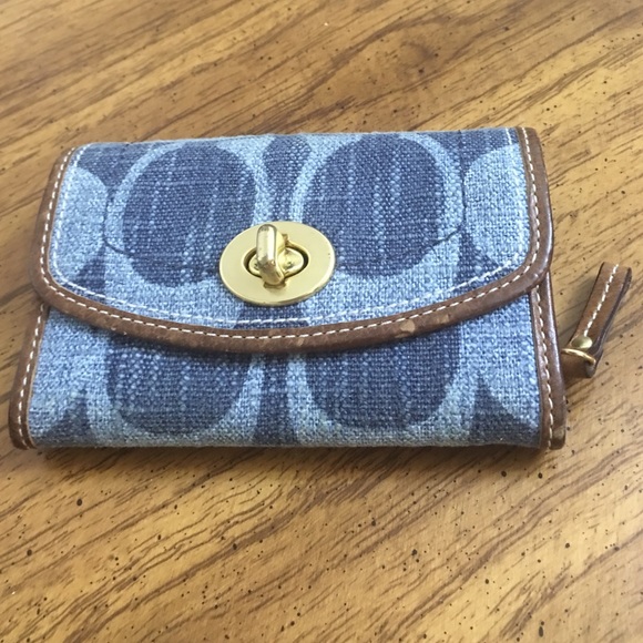 Authentic Coach denim wallet