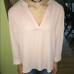 forver 21 semi sheer peach blouse