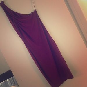 Red one shoulder dress