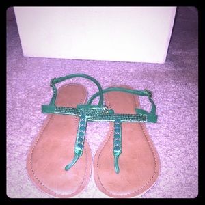 Boho Emerald Green Sandals