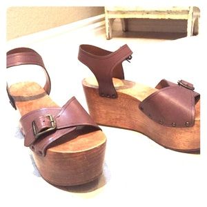 Anthropologie Wood Sandals