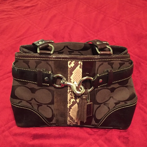 Authentic COACH Handbag - Leather/Snakeskin/Fabric