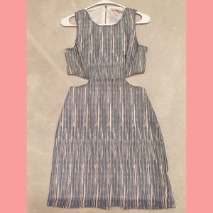 Never worn! Dark blue and light pink striped dress