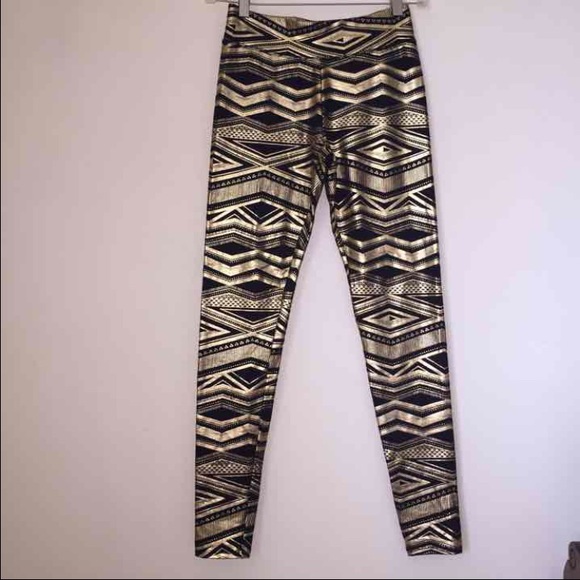 Black/Gold~Sz S~Leggings