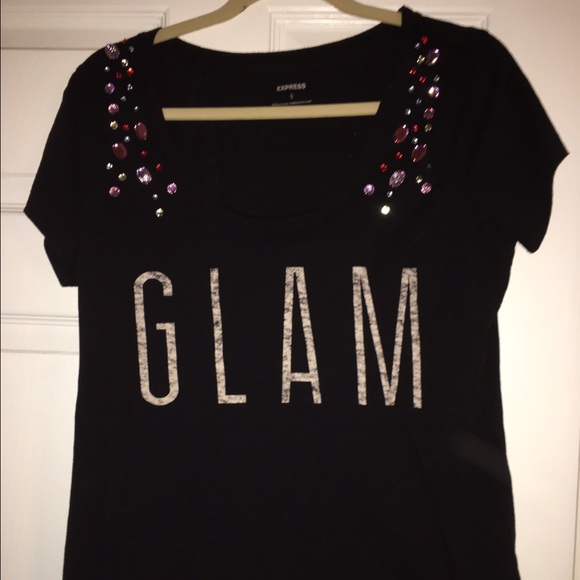 "GLAM " Express Bling tee