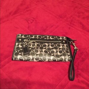 COACH Signature Wallet - Black/Grey/Ivory