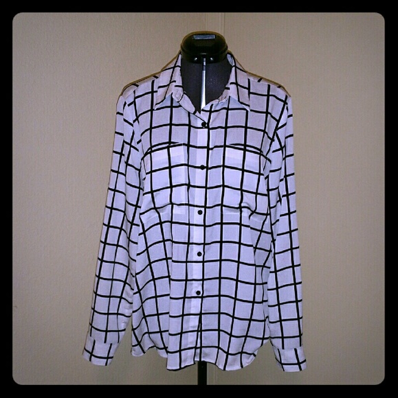 Black and White Blouse