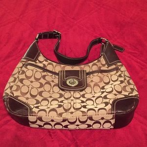 Authentic COACH Signature Shoulder Bag - Tan/Brown