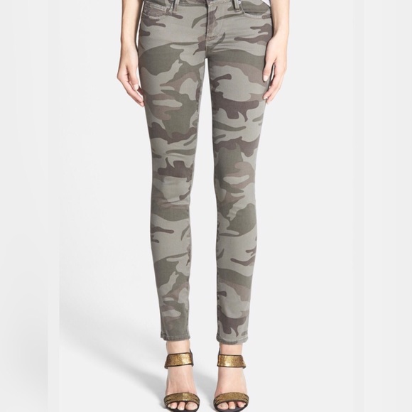 Skinny olive camo jeans