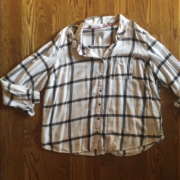 Maurices plaid button down. Perfect for layering!!