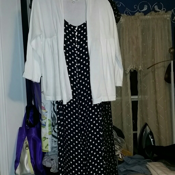 👋💤Maxi navy white polka dots dress👋💤