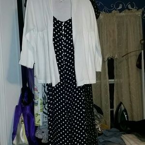 👋💤Maxi navy white polka dots dress👋💤