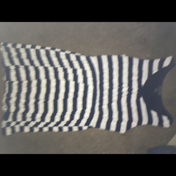 Stripped white and blue dress.