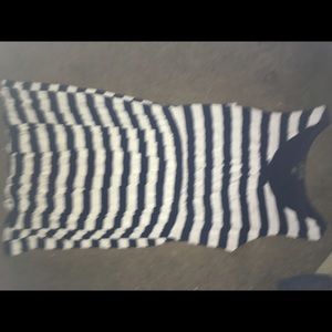 Stripped white and blue dress.