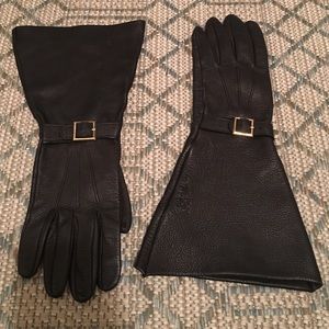 Thom Browne NY black leather gloves