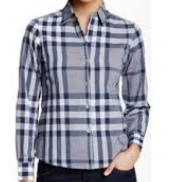 Long Sleeve Navy Plaid Shirt