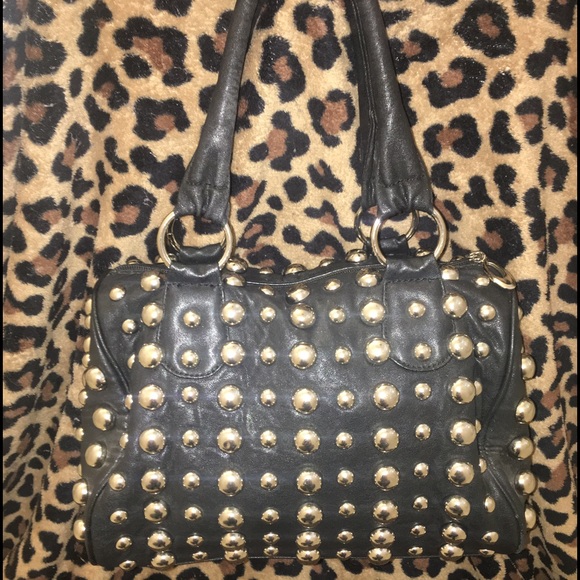 Black stud purse
